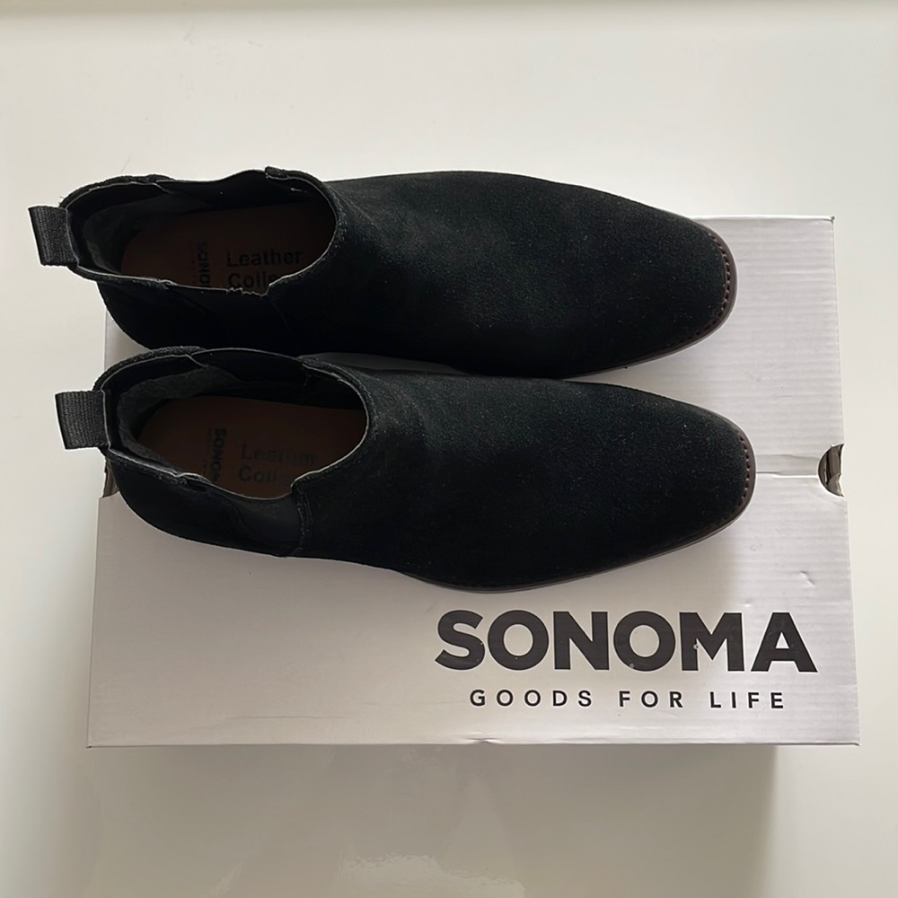 Sonoma Black Suede Chelsea Boots
